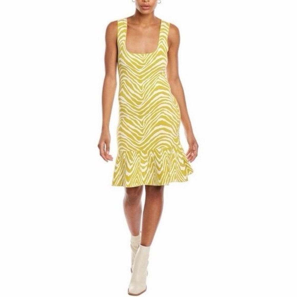 Yellow and White Zebra Print Dress